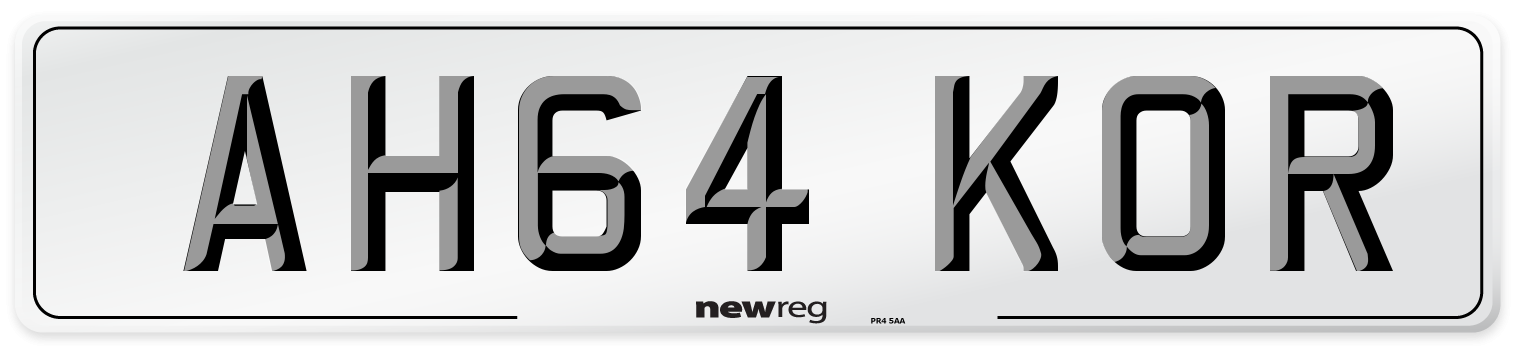 AH64 KOR Number Plate from New Reg